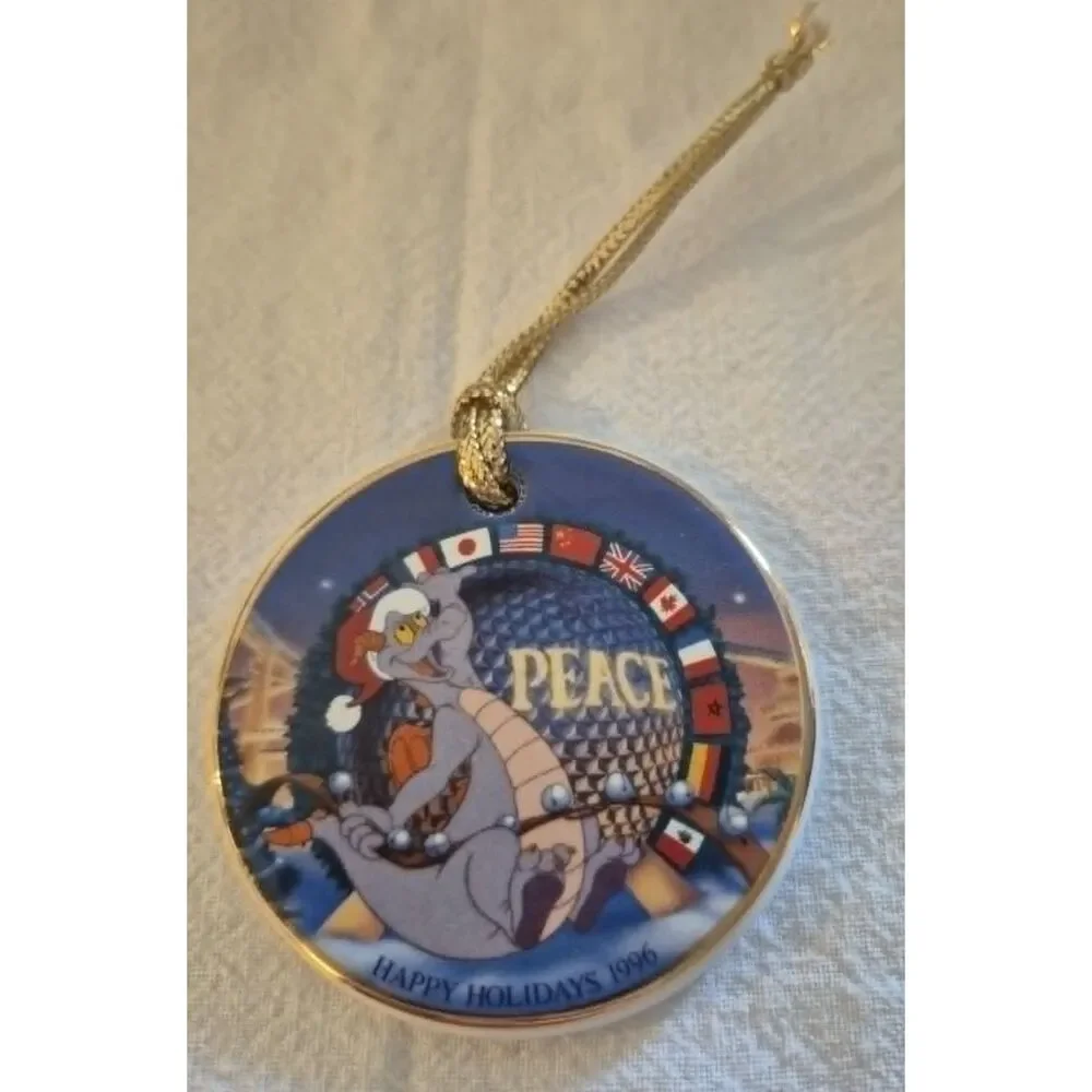 1996 Disney Christmas Collection Epcot Figment Peace Theme Park Ornament Vintage